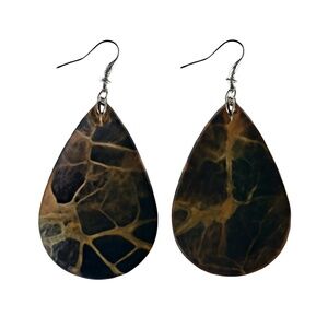 17 Unique Pairs – Great for Re-Sellers! Teardrop Marble Print Dangle Earrings